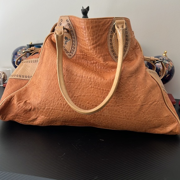 Vintage FENDI Du Jour tan  Leather Shoulder Bag - Picture 8 of 14